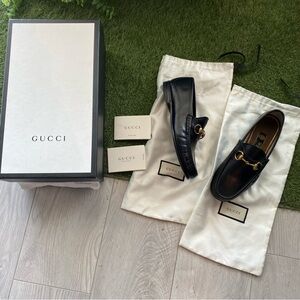 Authentic GUCCI Horsebit Leather Betis Glamour Slip On Loafers w/ box & dust bag